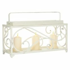 Cheap 🛒 Grayson Lane 3-Candle White Metal Pillar Candle Holder 🥰