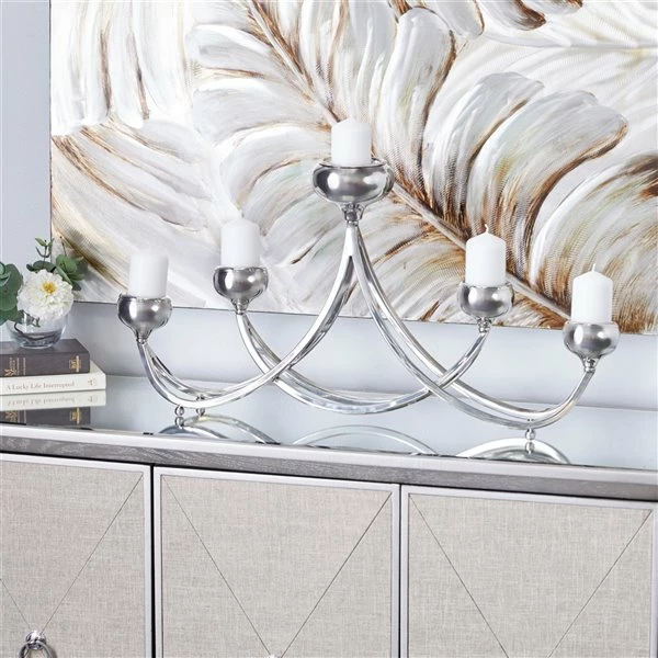 Top 10 ❤️ Grayson Lane 5-Candle Metal Candelabra Candle Holder - Silver 👍 2 Top 10 ❤️ Grayson Lane 5-Candle Metal Candelabra Candle Holder - Silver 👍 - Image 2