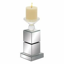 Buy 😀 Grayson Lane 1-Candle Clear Glass Pillar Candle Holder 🔥