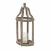 Hot Sale ⌛ Grayson Lane 1-Candle Brown Wood Lantern Candle Holder 🤩