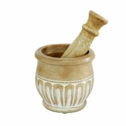 Best reviews of 🔔 Grayson Lane 3-Piece 7.7-in x 5.6-in Brown Classic Mortar and Pestle 😀 -GRAYSON LANE Sales 2022 330862161 AlternateImage2 l