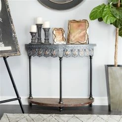 New 🎉 Grayson Lane Grey Metal Farmhouse Console Table 😀 -GRAYSON LANE Sales 2022 330862169 AlternateImage2 l