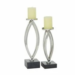 Best deal π Grayson Lane 1-Candle Silver Metal Pillar Candle Holder - Set of 2 βοΈ