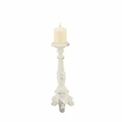Cheapest ⭐ Grayson Lane 1-Candle White Glass Pillar Candle Holder 🥰
