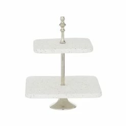 Best Pirce ❤️ Grayson Lane 2-Tier White Stoneware Cake Stand 🧨 -GRAYSON LANE Sales 2022 330862203 AlternateImage4 l