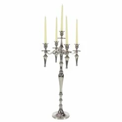 Coupon 🌟 Grayson Lane 5-Candle Silver Metal Candelabra Candle Holder 💯