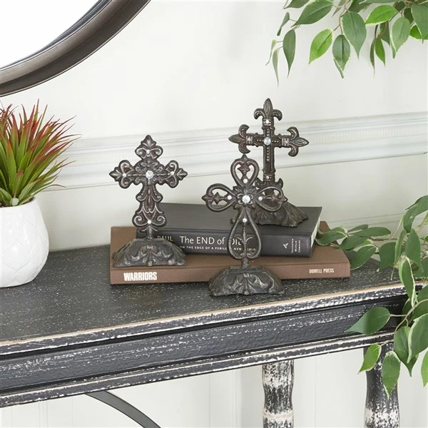 Outlet ๐ Grayson Lane 3-Piece 7-in x 2-in Grey Classic Crosses ๐งจ 2 Outlet ๐ Grayson Lane 3-Piece 7-in x 2-in Grey Classic Crosses ๐งจ - Image 2