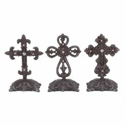 Outlet 🎉 Grayson Lane 3-Piece 7-in x 2-in Grey Classic Crosses 🧨