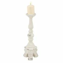 Best Sale β€οΈ Grayson Lane White 1-Candle Glass Pillar Candle Holder β¨