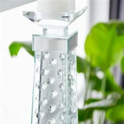 Promo 🔥 Grayson Lane 1-Candle Glass Pillar Candle Holder - Clear 🛒 -GRAYSON LANE Sales 2022 330862239 AlternateImage2 l