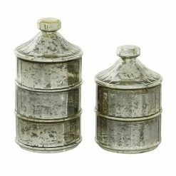 Buy 🥰 Grayson Lane 2-Piece 12.05-in x 6.2-in Grey Classic Decorative Jar 😀 -GRAYSON LANE Sales 2022 330862244 AlternateImage4 l