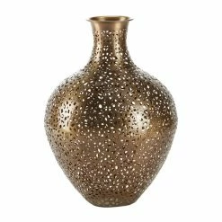 Discount 🔔 Grayson Lane 1-Piece 17.5-in x 12.5-in Gold Art Deco Vase 🔥