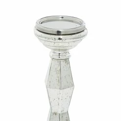 Top 10 🔔 Grayson Lane 1-Candle Silver Glass Pillar Candle Holder - Set of 2 🧨 -GRAYSON LANE Sales 2022 330862255 AlternateImage4 l