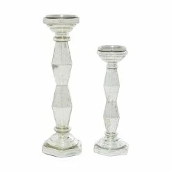 Top 10 🔔 Grayson Lane 1-Candle Silver Glass Pillar Candle Holder - Set of 2 🧨 -GRAYSON LANE Sales 2022 330862255 AlternateImage5 l