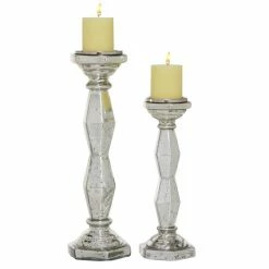 Top 10 π Grayson Lane 1-Candle Silver Glass Pillar Candle Holder - Set of 2 π§¨