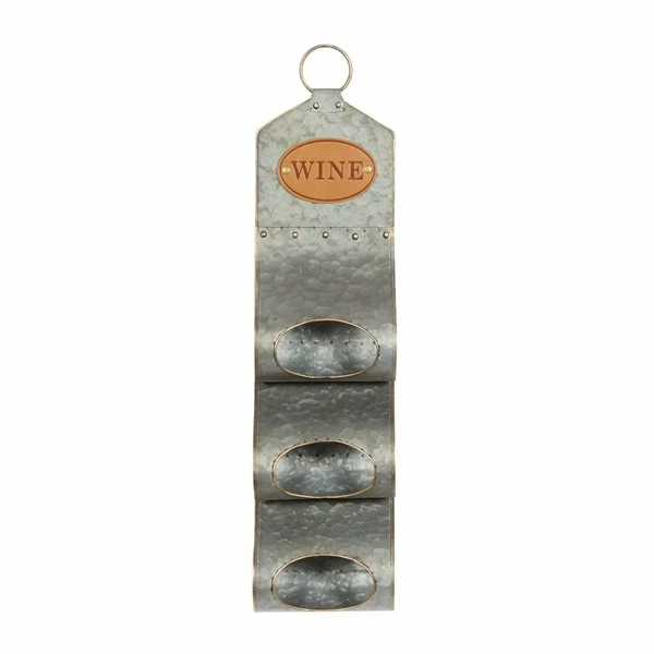 Flash Sale 😍 Grayson Lane 3-Bottle Grey Metal Farmhouse Wine Holder ✔️ 4 Flash Sale 😍 Grayson Lane 3-Bottle Grey Metal Farmhouse Wine Holder ✔️ - Image 4