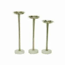 Brand new ✨ Grayson Lane 1-Candle Silver Stone Pillar Candle Holder - Set of 3 😀 -GRAYSON LANE Sales 2022 330862265 AlternateImage5 l