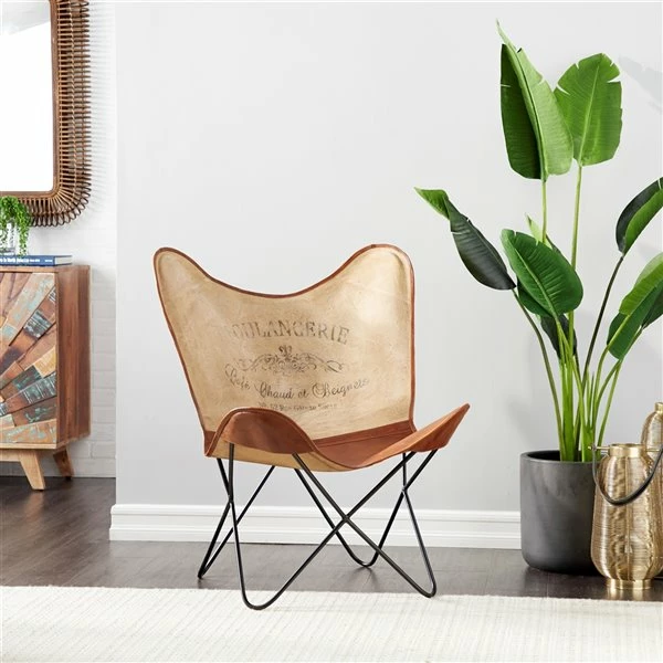 Hot Sale 😀 Grayson Lane Rustic Brown Cotton Butterfly Chair 👏 2 Hot Sale 😀 Grayson Lane Rustic Brown Cotton Butterfly Chair 👏 - Image 2