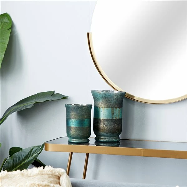 Budget โญ Grayson Lane 1-Candle Green Glass Pillar Candle Holder - Set of 2 ๐ 2 Budget โญ Grayson Lane 1-Candle Green Glass Pillar Candle Holder - Set of 2 ๐ - Image 2