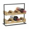 Buy 🔔 Grayson Lane 6-Bottle Brown Wood Farmhouse Wine Holder 🎉