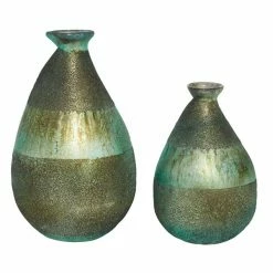 Coupon 🎁 Grayson Lane 2-Piece 12.25-in x 7.3-in Green Casual Vase 😉