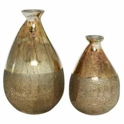Cheap 🧨 Grayson Lane 2-Piece 12.25-in x 7.25-in Gold Casual Vase ⌛