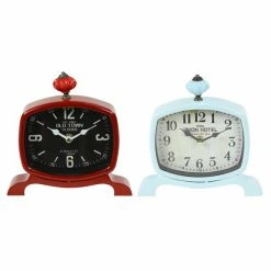 Cheap 🔥 Grayson Lane 7-in x 8-in Red Set of 2 Analogue Rectangle Tabletop Standard Clock 🔔