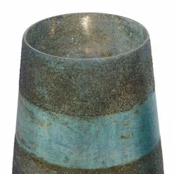 Brand new 😀 Grayson Lane Green Glass Pillar Candle Holder - Set of 2 ❤️ -GRAYSON LANE Sales 2022 330862392 AlternateImage3 l