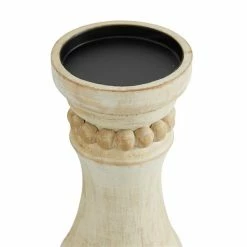 Best Sale 🧨 Grayson Lane 1-Candle Cream Wood Pillar Candle Holder - Set of 3 😍 -GRAYSON LANE Sales 2022 330862396 AlternateImage3 l