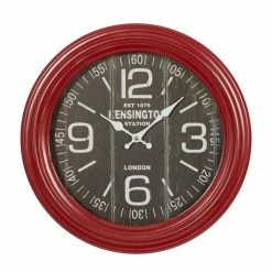 Top 10 🧨 Grayson Lane 14-in x 14-in Analogue Round Wall Standard Clock - Red 😉