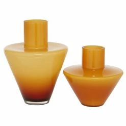 Discount 👏 Grayson Lane 2-Piece 11.55-in x 8.9-in Orange Modern Vase 👏