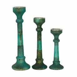 Cheap 😀 Grayson Lane 1-Candle Green Glass Pillar Candle Holder - Set of 3 ✔️ -GRAYSON LANE Sales 2022 330862437 AlternateImage5 l