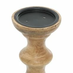 Hot Sale ✨ Grayson Lane 1-Candle Brown Wood Pillar Candle Holder - Set of 3 ⌛ -GRAYSON LANE Sales 2022 330862450 AlternateImage4 l