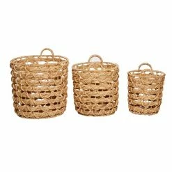 Buy 🔔 Grayson Lane Brown Sea Grass Storage Baskets - Set of 3 ✨ -GRAYSON LANE Sales 2022 330862474 AlternateImage5 l
