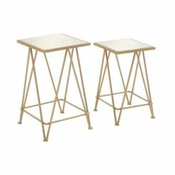 Best Sale 😀 Grayson Lane Gold Mirror Accent Table Set - 2-Piece 🔔