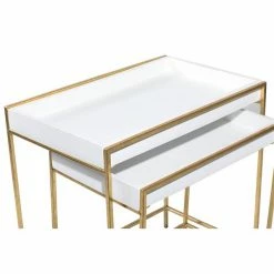Coupon 🥰 Grayson Lane Gold and White Modern Console Tables - Set of 2 😍 -GRAYSON LANE Sales 2022 330862489 AlternateImage3 l