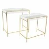 Coupon 🥰 Grayson Lane Gold and White Modern Console Tables - Set of 2 😍