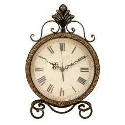 Best Sale 😍 Grayson Lane Rustic Analog Round Tabletop Clock 🔥
