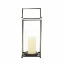 Best Pirce ⭐ Grayson Lane Modern Black Iron Lantern Candle Holder 😍