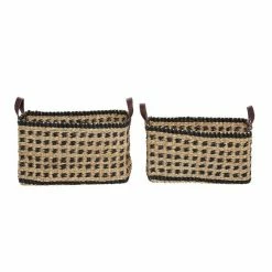 New 😍 Grayson Lane Brown and Black Sea Grass Storage Baskets - Set of 2 🧨 -GRAYSON LANE Sales 2022 330862538 AlternateImage6 l