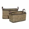 New 😍 Grayson Lane Brown and Black Sea Grass Storage Baskets - Set of 2 🧨