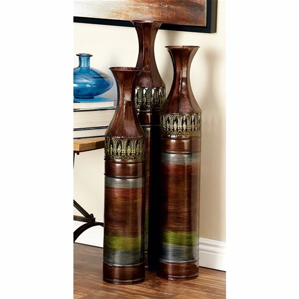 Flash Sale 😀 Grayson Lane Brown Metal Vases - Set of 3 ✨ 2 Flash Sale 😀 Grayson Lane Brown Metal Vases - Set of 3 ✨ - Image 2