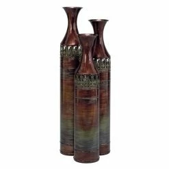 Flash Sale 😀 Grayson Lane Brown Metal Vases - Set of 3 ✨