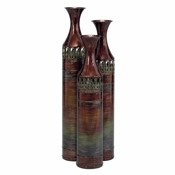 Flash Sale 😀 Grayson Lane Brown Metal Vases - Set of 3 ✨ 1 Flash Sale 😀 Grayson Lane Brown Metal Vases - Set of 3 ✨