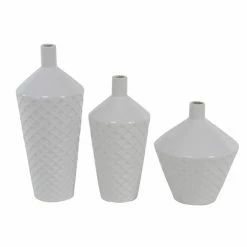 Flash Sale 🔥 Grayson Lane Modern White Porcelain Vases - Set of 3 ✨