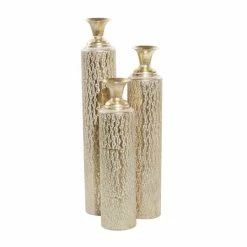 Cheapest 🧨 Grayson Lane Glam Gold Metal Vase - Set of 3 🔥
