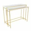 Outlet 🛒 Grayson Lane White and Gold Modern Console Tables - Set of 2 ✔️