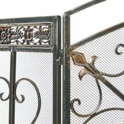 Cheapest 🎁 Grayson Lane 1-in Black Iron 3-panel Scroll Fireplace Screen 💯 -GRAYSON LANE Sales 2022 330862626 AlternateImage2 l