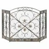 Cheapest 🎁 Grayson Lane 1-in Black Iron 3-panel Scroll Fireplace Screen 💯