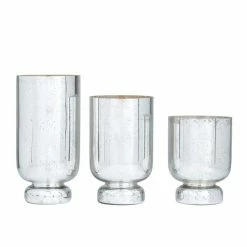 Outlet 🎁 Grayson Lane 3-Candle Glass Hurricane Candle Holder - Set of 3 🔔